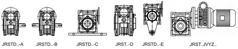 Рис.1. Схема червячных редукторов JRST