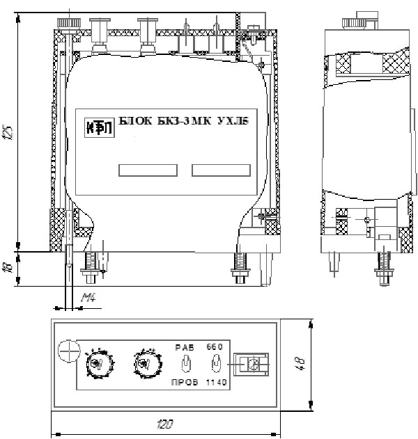 Габаритные размеры блока БКЗ-3 МК