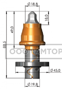 Резец дорожный Element Six RM3-M9 (Ø20мм) фото 1