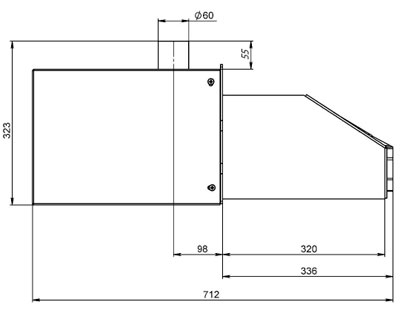 Рис.2. Габаритный чертеж горелки AIR Pellet 150 кВт